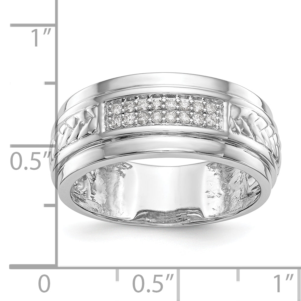 14K White Gold Lab Grown VS/SI+ G+  Dia Trio Men's Wedding Band