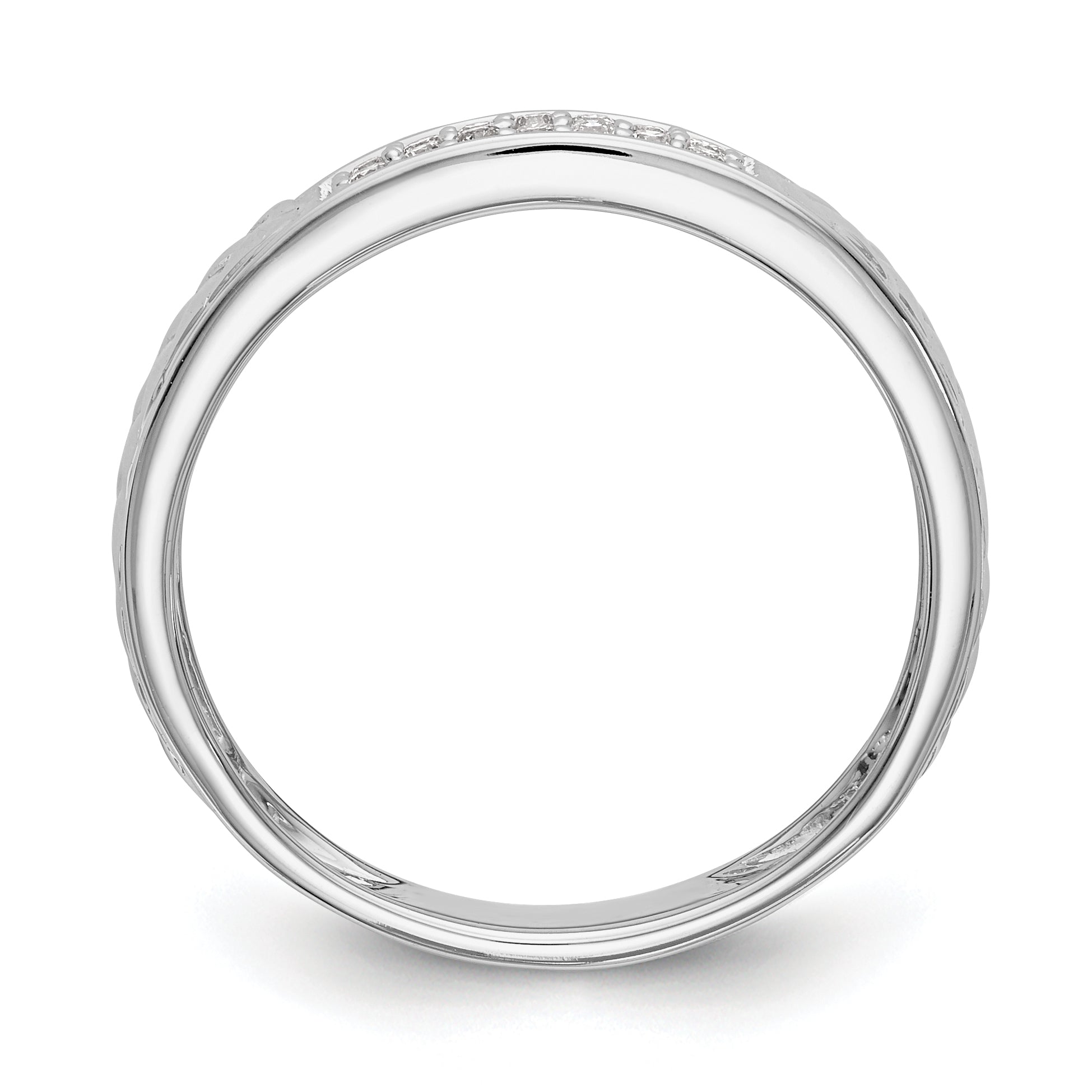 14K White Gold Lab Grown VS/SI+ G+  Dia Trio Ladies Wedding Band