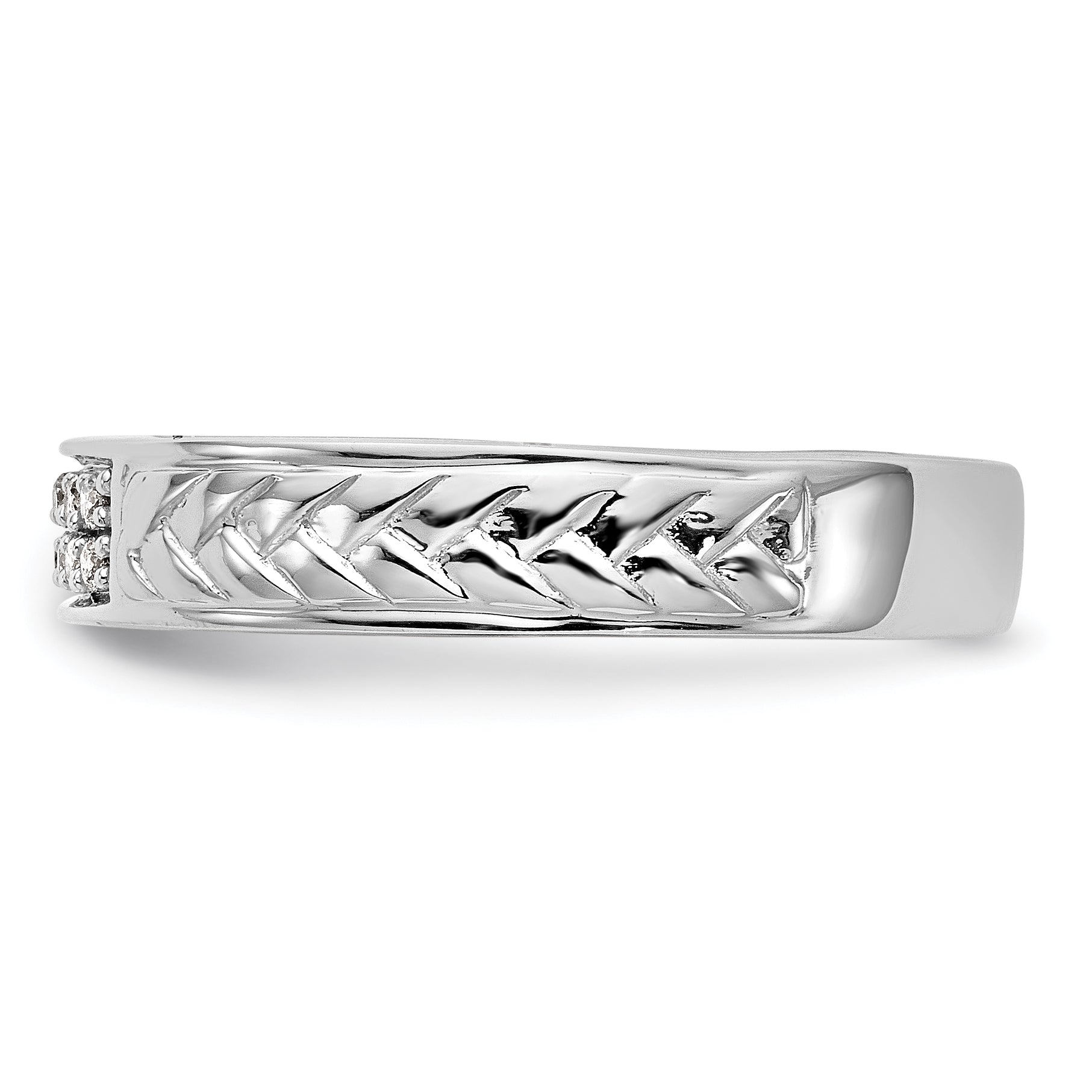 14K White Gold Lab Grown VS/SI+ G+  Dia Trio Ladies Wedding Band