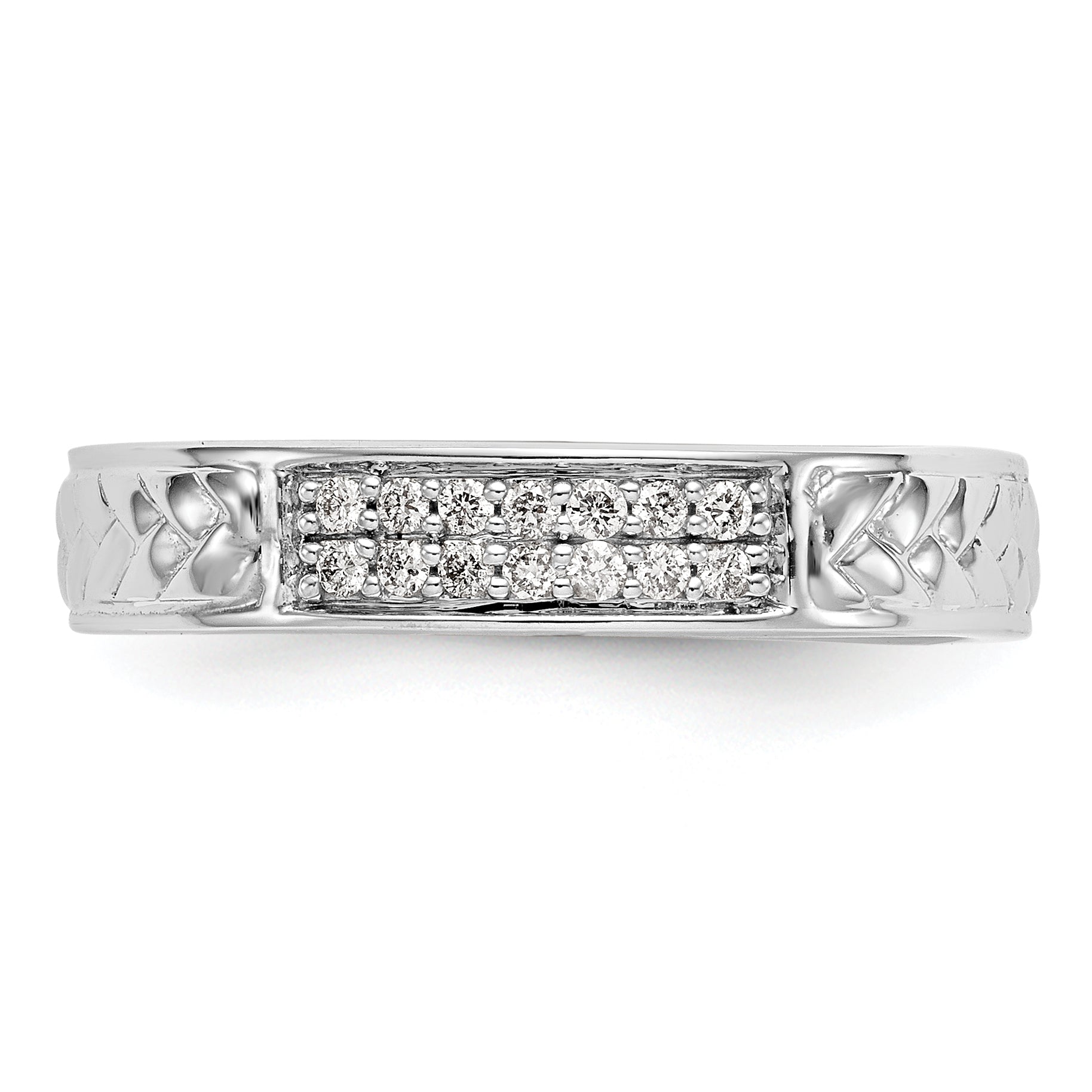 14K White Gold Lab Grown VS/SI+ G+  Dia Trio Ladies Wedding Band