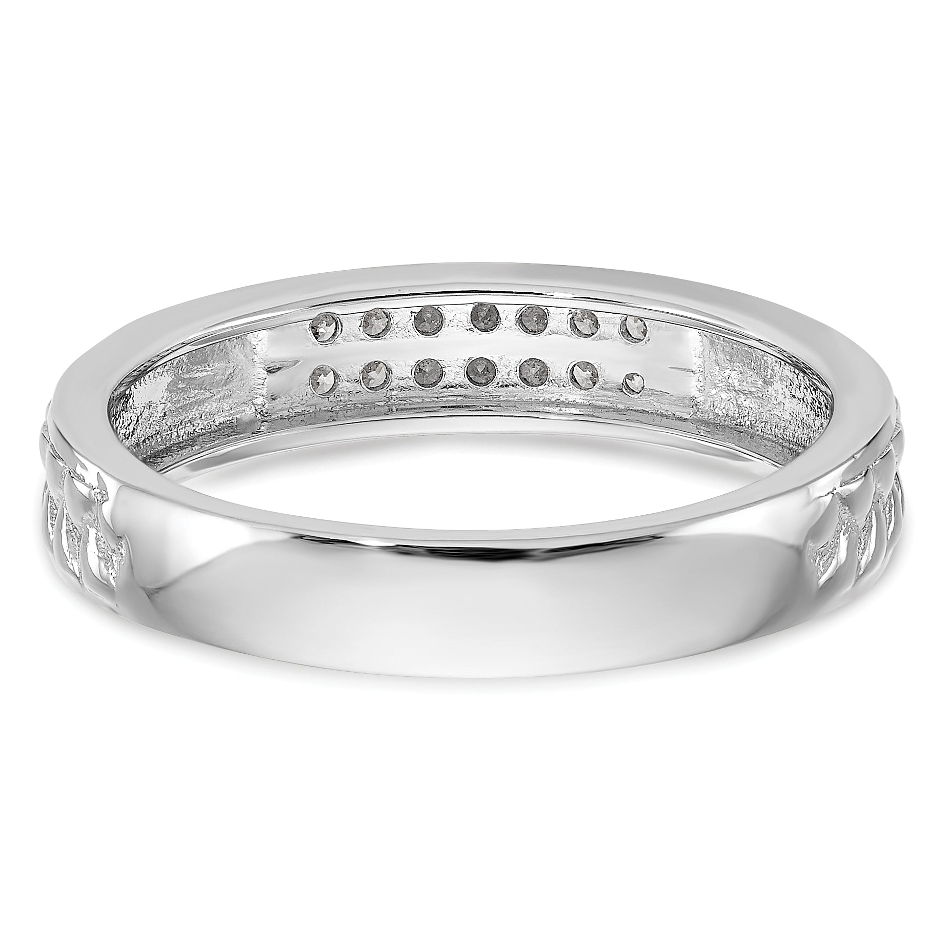 14K White Gold Lab Grown VS/SI+ G+  Dia Trio Ladies Wedding Band