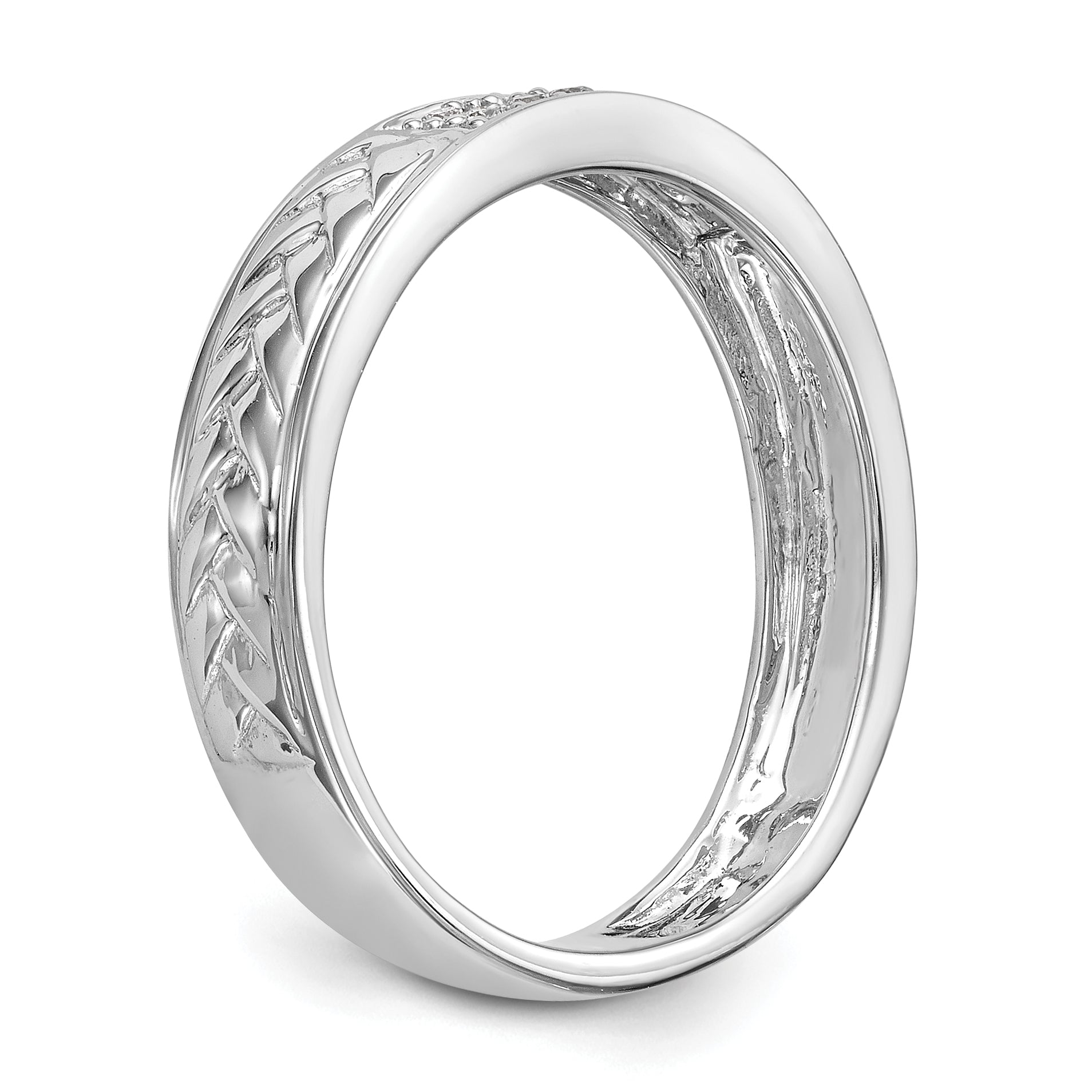 14K White Gold Lab Grown VS/SI+ G+  Dia Trio Ladies Wedding Band