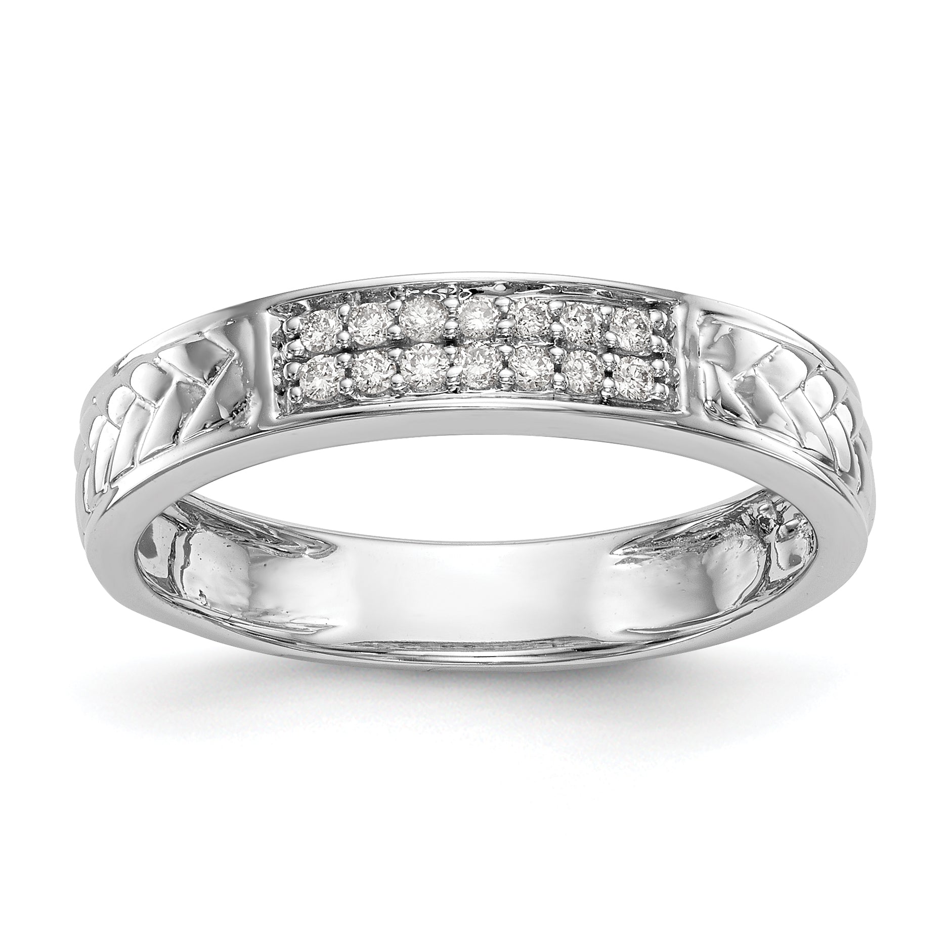 14K White Gold Lab Grown VS/SI+ G+  Dia Trio Ladies Wedding Band