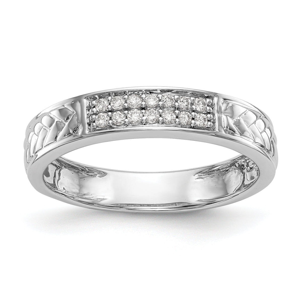 14K White Gold Lab Grown VS/SI+ G+  Dia Trio Ladies Wedding Band