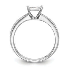 14K White Gold Lab Grown VS/SI+ G+ Dia Trio Cluster Engagement Ring