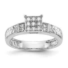 14K White Gold Lab Grown VS/SI+ G+ Dia Trio Cluster Engagement Ring