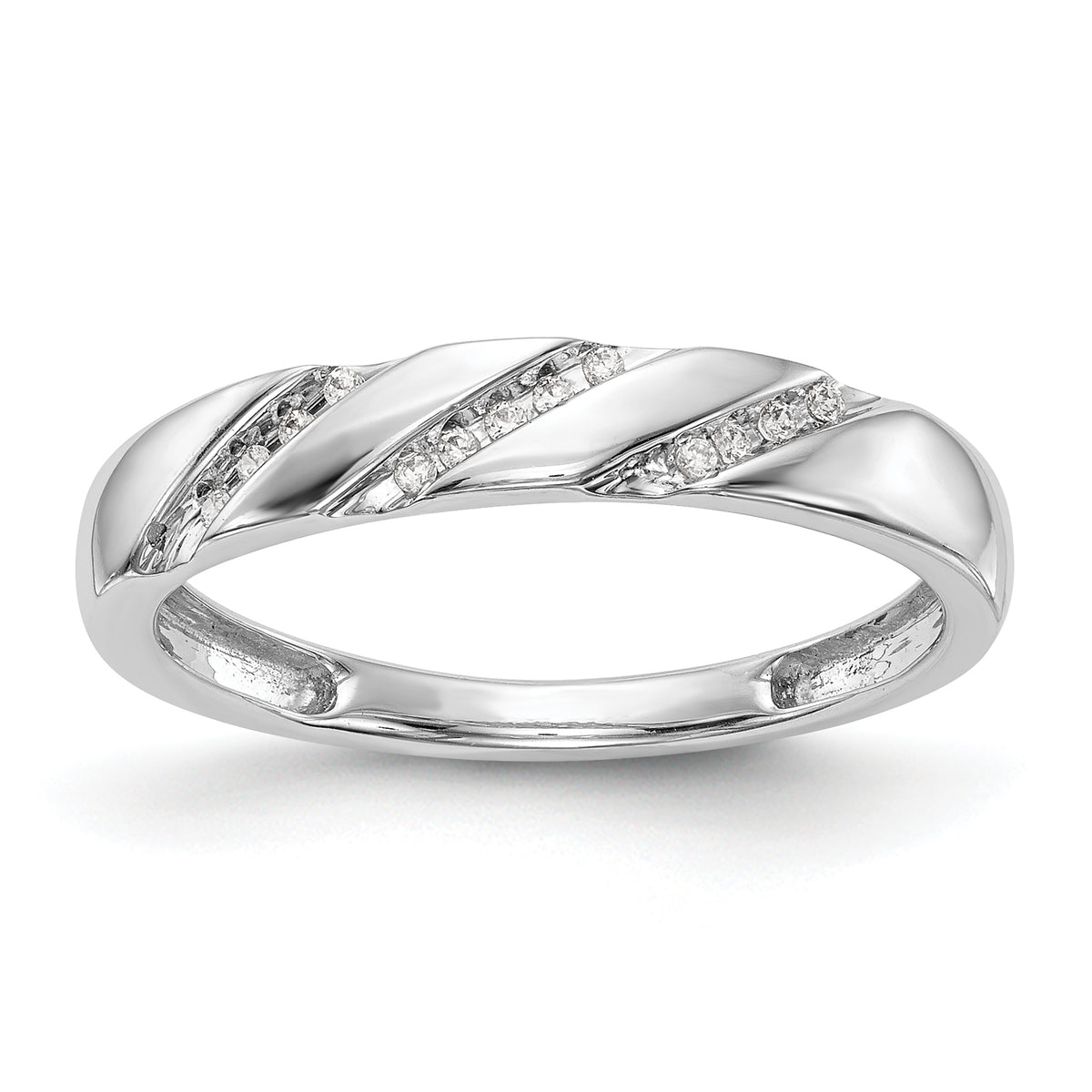 14K White Gold Lab Grown VS/SI+ G+ Dia Complete Trio Ladies Wedding Band