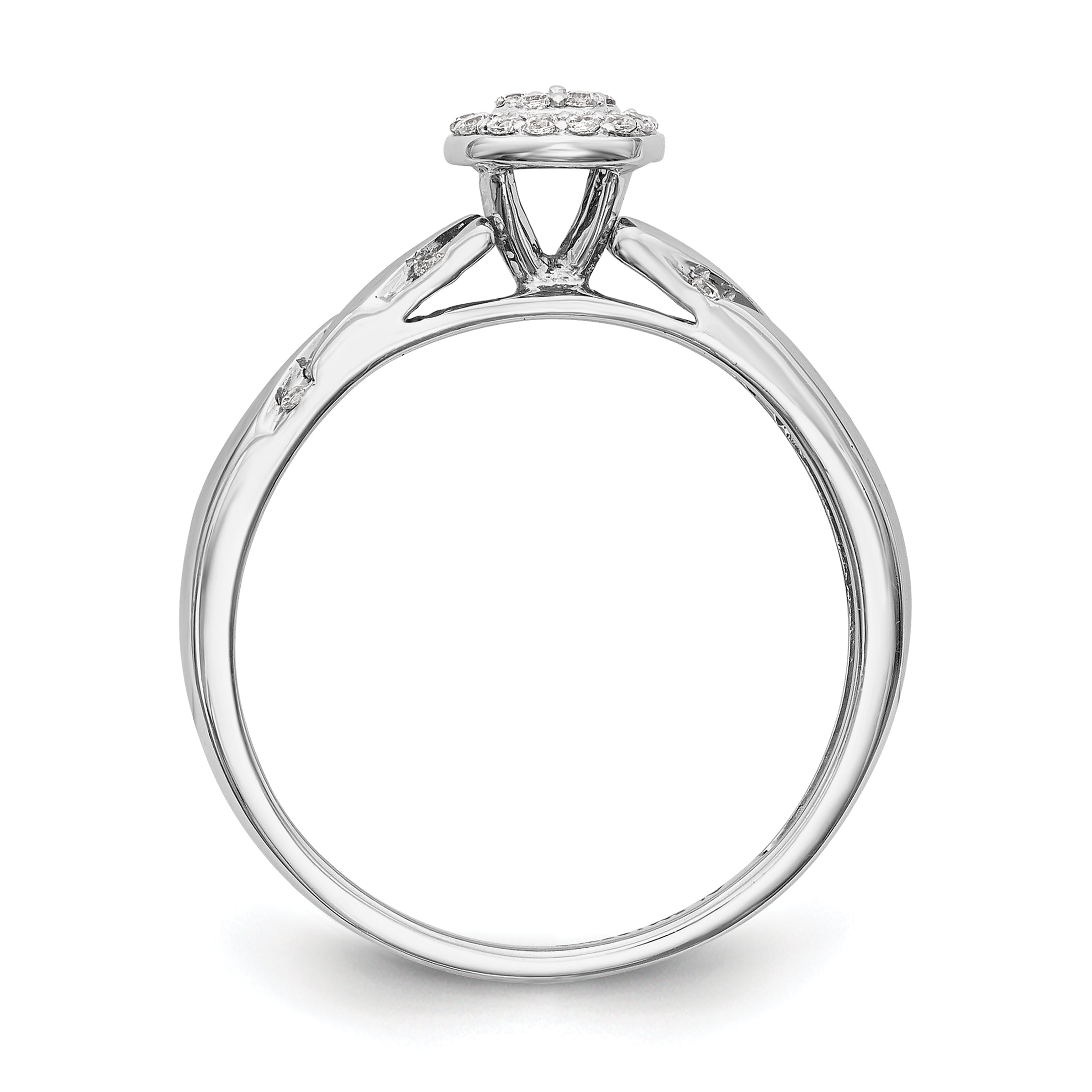 14K White Gold Lab Grown VS/SI+ G+ Dia Comp Trio Cluster Engagement Ring