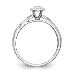 14K White Gold Lab Grown VS/SI+ G+ Dia Comp Trio Cluster Engagement Ring