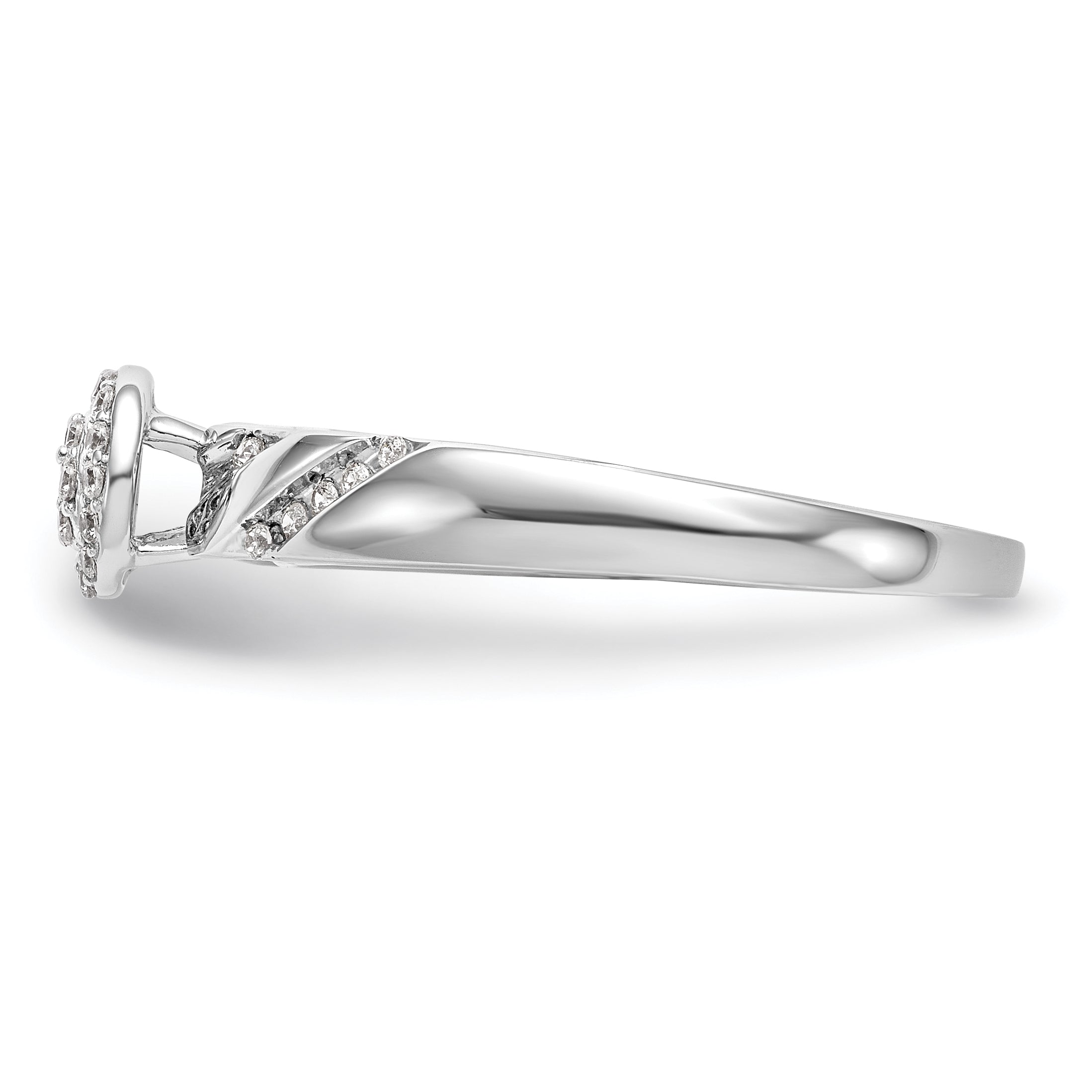 14K White Gold Lab Grown VS/SI+ G+ Dia Comp Trio Cluster Engagement Ring