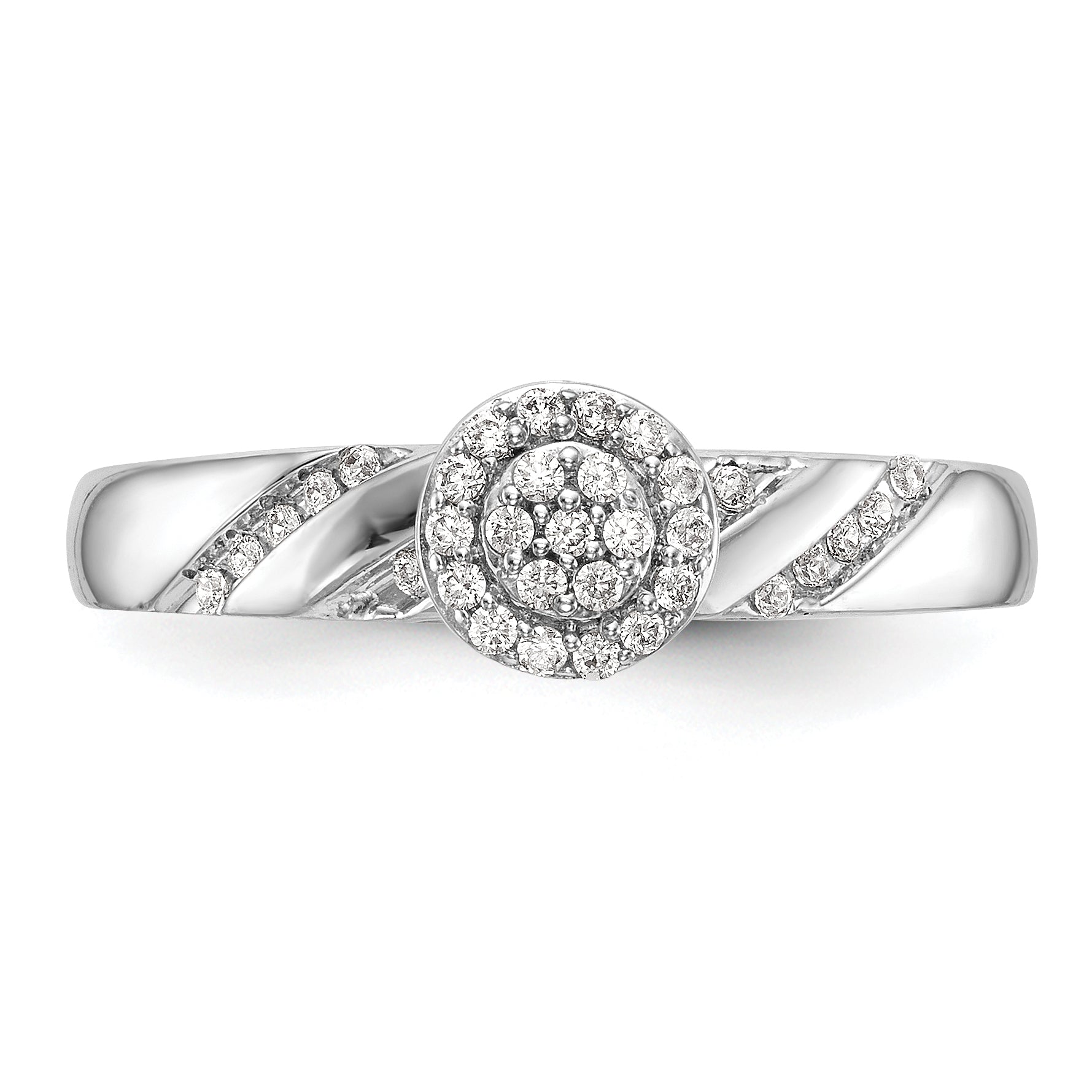 14K White Gold Lab Grown VS/SI+ G+ Dia Comp Trio Cluster Engagement Ring