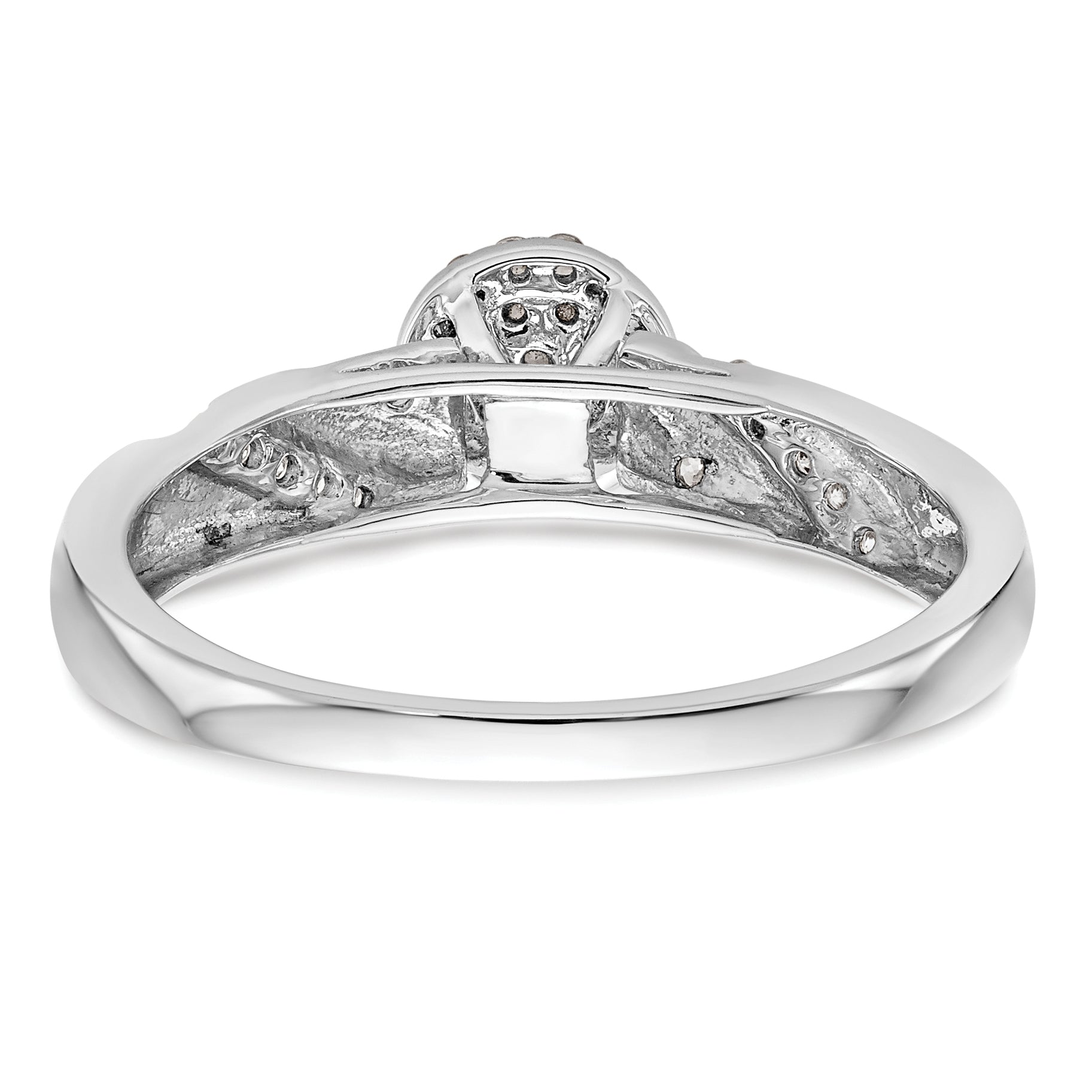 14K White Gold Lab Grown VS/SI+ G+ Dia Comp Trio Cluster Engagement Ring