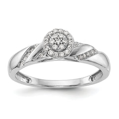 14K White Gold Lab Grown VS/SI+ G+ Dia Comp Trio Cluster Engagement Ring
