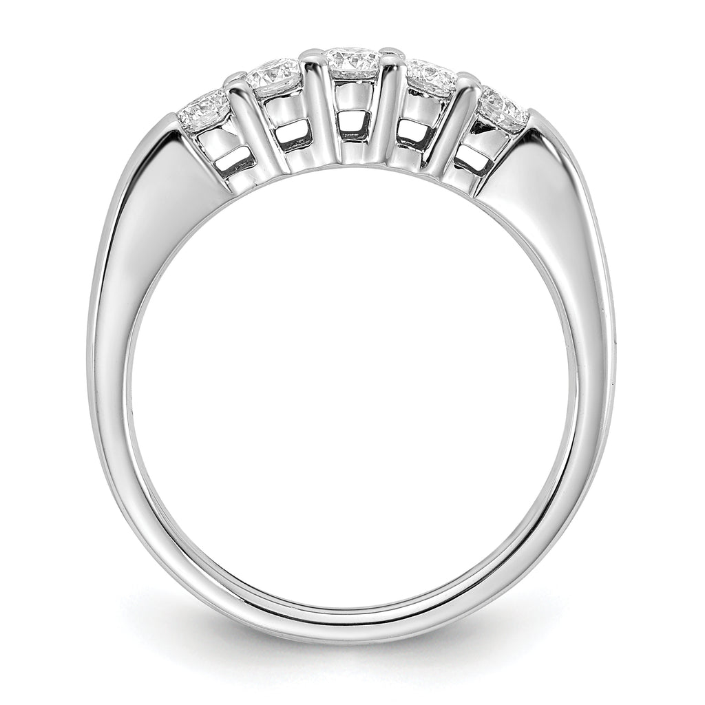 14k White Gold 1/2 carat Lab Grown Diamond VS/SI+ G+ Five Stone Complete Fashion Band