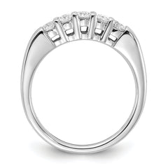 14k White Gold 1/2 carat Lab Grown Diamond VS/SI+ G+ Five Stone Complete Fashion Band