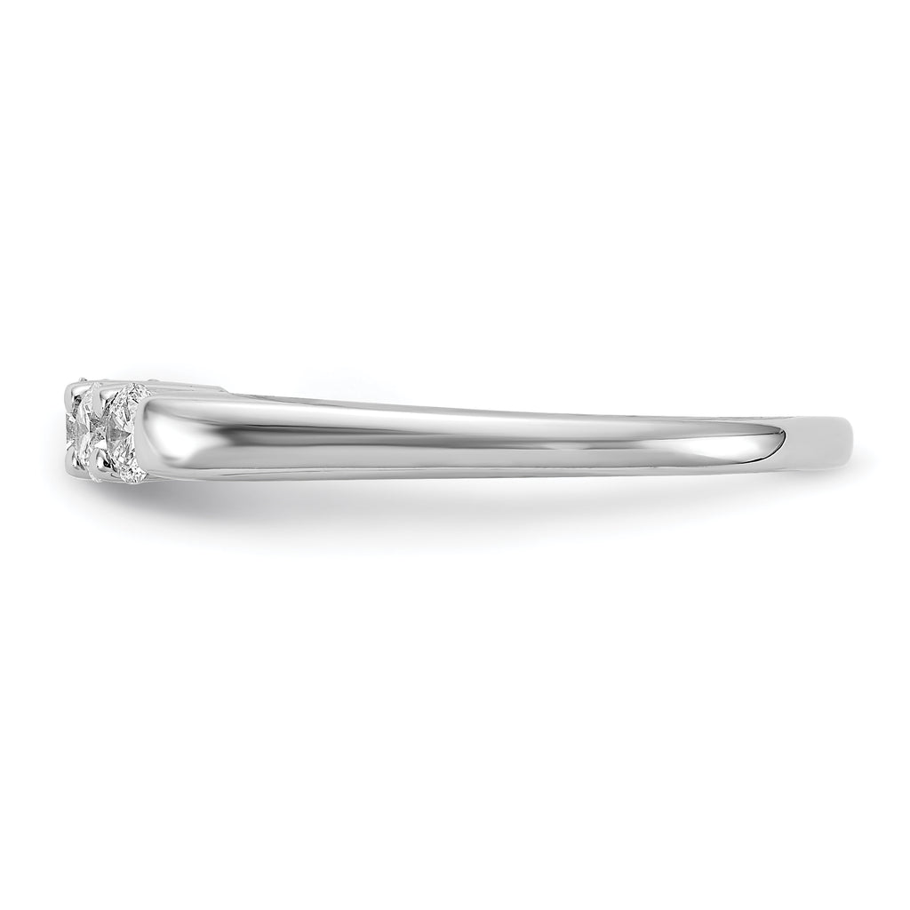 14k White Gold 1/2 carat Lab Grown Diamond VS/SI+ G+ Five Stone Complete Fashion Band
