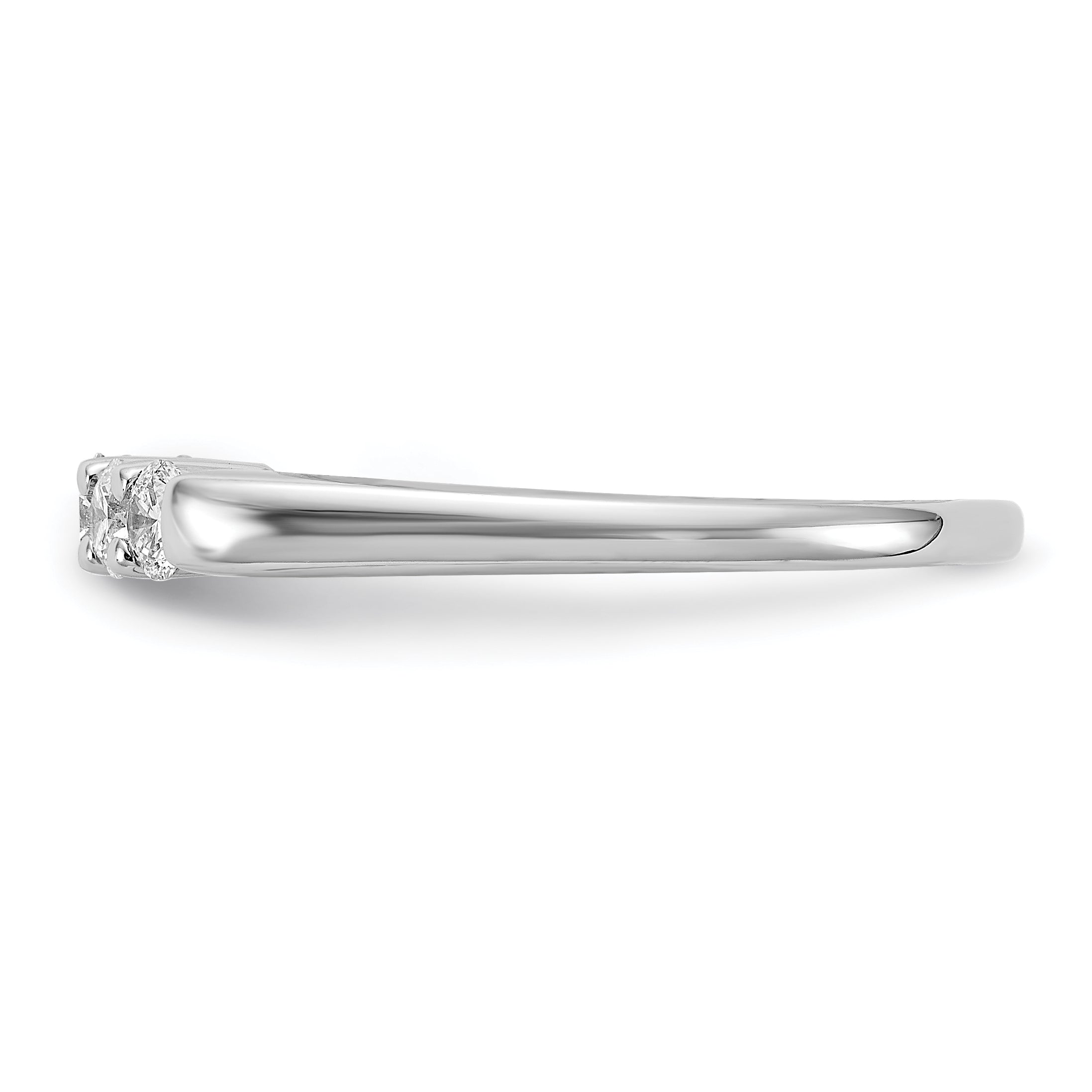 14k White Gold 1/2 carat Lab Grown Diamond VS/SI+ G+ Five Stone Complete Fashion Band