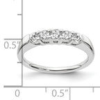 14k White Gold 1/2 carat Lab Grown Diamond VS/SI+ G+ Five Stone Complete Fashion Band