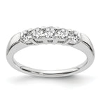 14k White Gold 1/2 carat Lab Grown Diamond VS/SI+ G+ Five Stone Complete Fashion Band