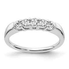 14k White Gold 1/2 carat Lab Grown Diamond VS/SI+ G+ Five Stone Complete Fashion Band