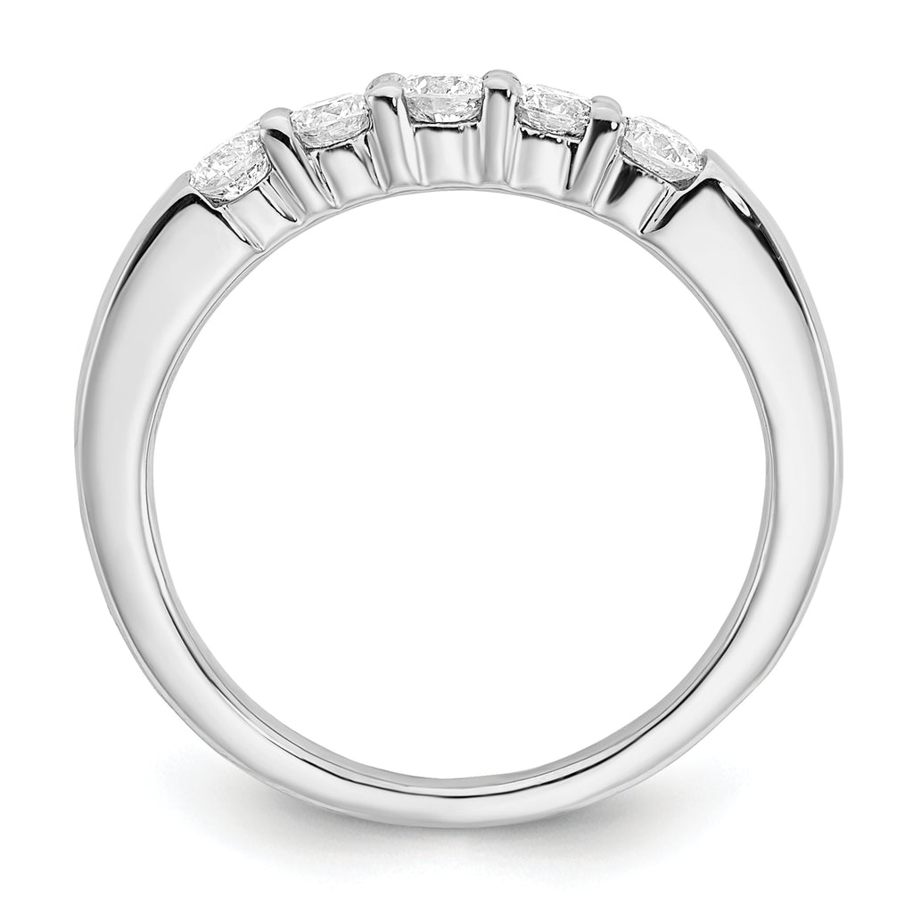 14k White Gold 1/2 carat Lab Grown Diamond VS/SI+ G+ Five Stone Complete Fashion Band