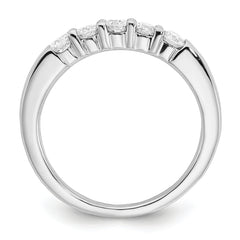 14k White Gold 1/2 carat Lab Grown Diamond VS/SI+ G+ Five Stone Complete Fashion Band