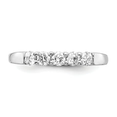 14k White Gold 1/2 carat Lab Grown Diamond VS/SI+ G+ Five Stone Complete Fashion Band