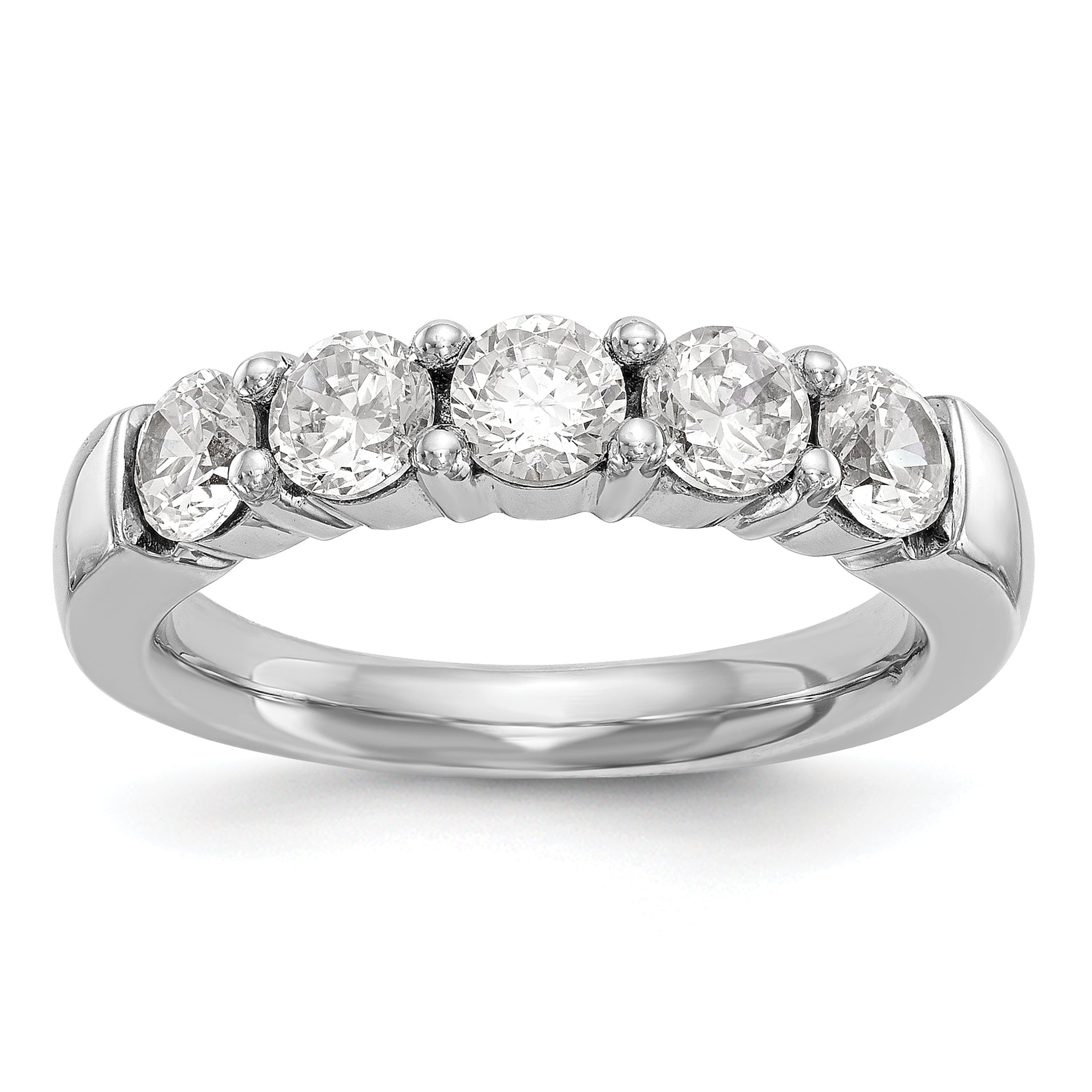 14k 1 carat Lab Grown Diamond VS/SI+ G+ Five Stone Complete Fashion Band