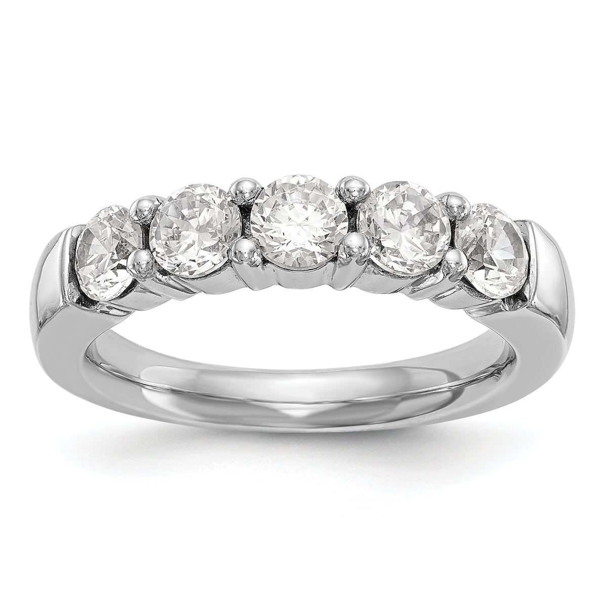 14k 1 carat Lab Grown Diamond VS/SI+ G+ Five Stone Complete Fashion Band