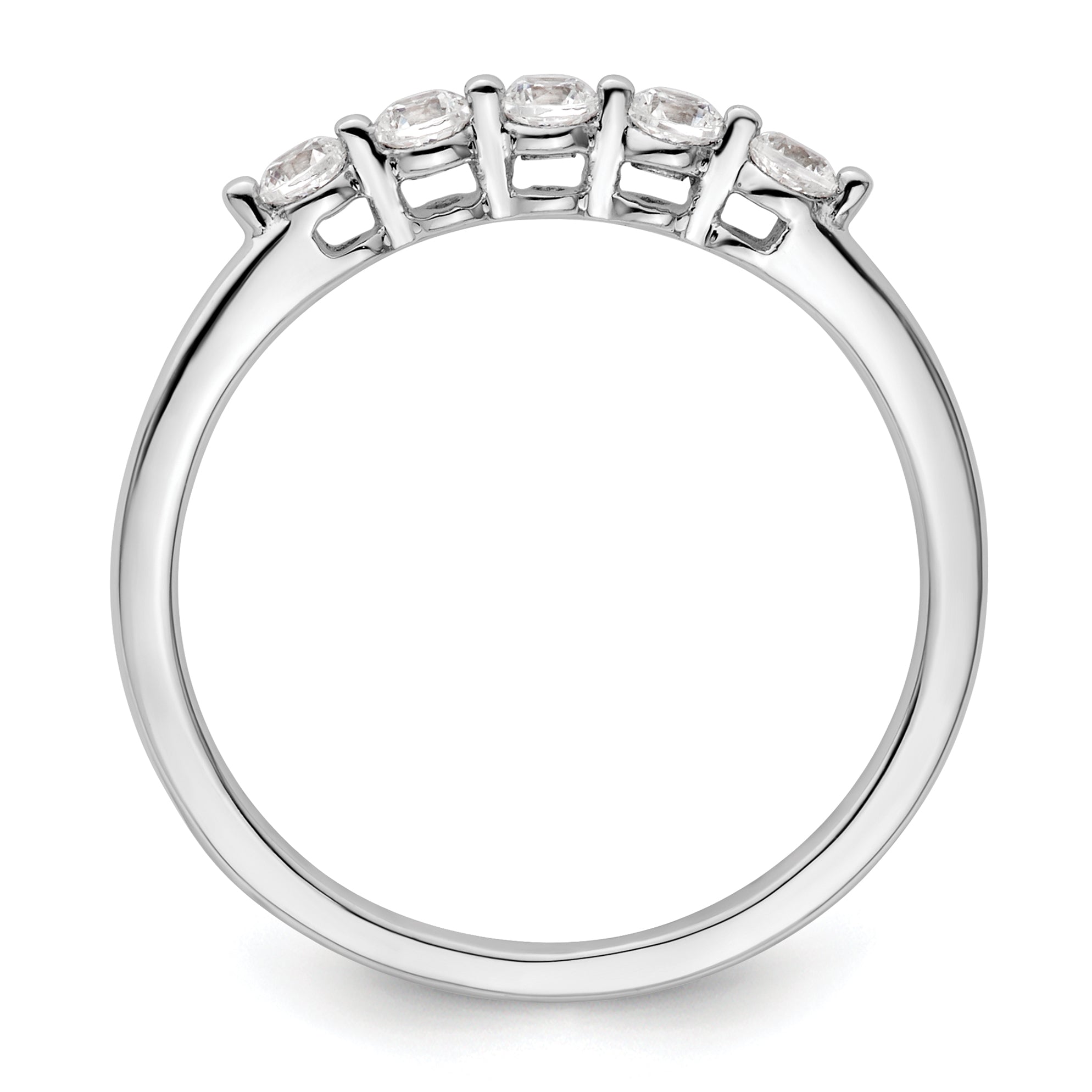 14K White Gold Lab Grown VS/SI+ G+ Dia 5-Stone Band