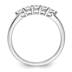 14K White Gold Lab Grown VS/SI+ G+ Dia 5-Stone Band