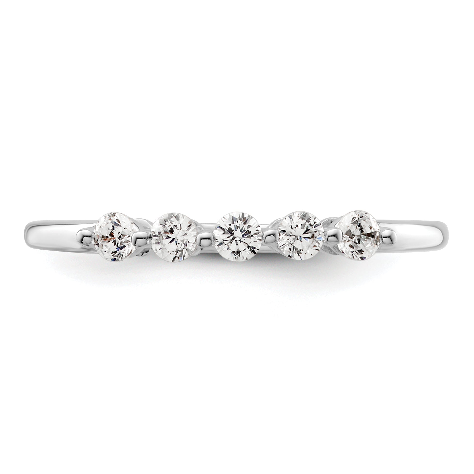 14K White Gold Lab Grown VS/SI+ G+ Dia 5-Stone Band