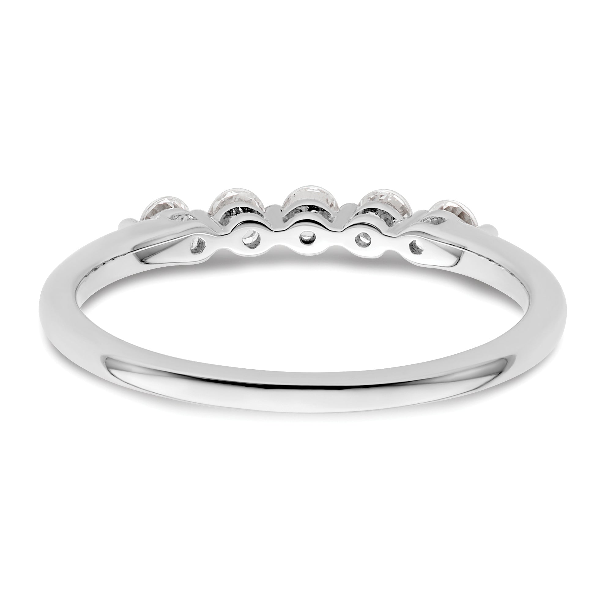 14K White Gold Lab Grown VS/SI+ G+ Dia 5-Stone Band
