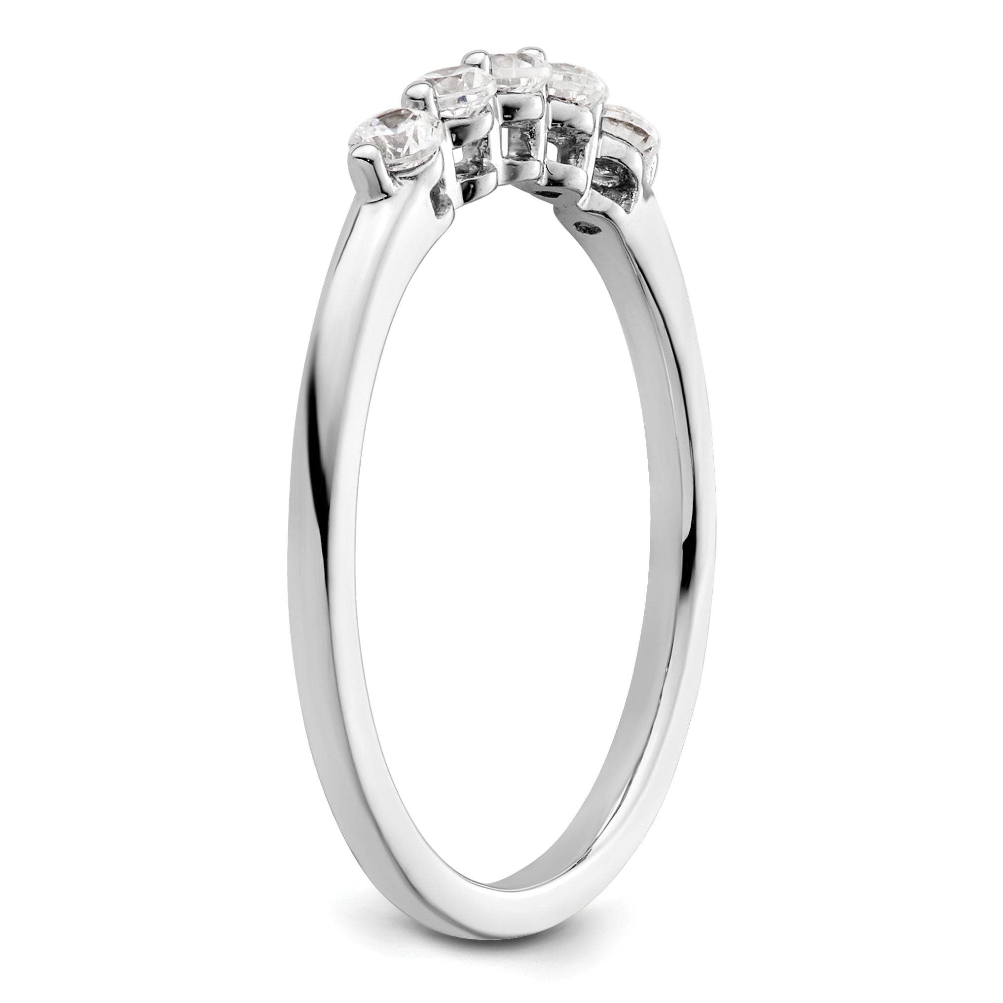 14K White Gold Lab Grown VS/SI+ G+ Dia 5-Stone Band