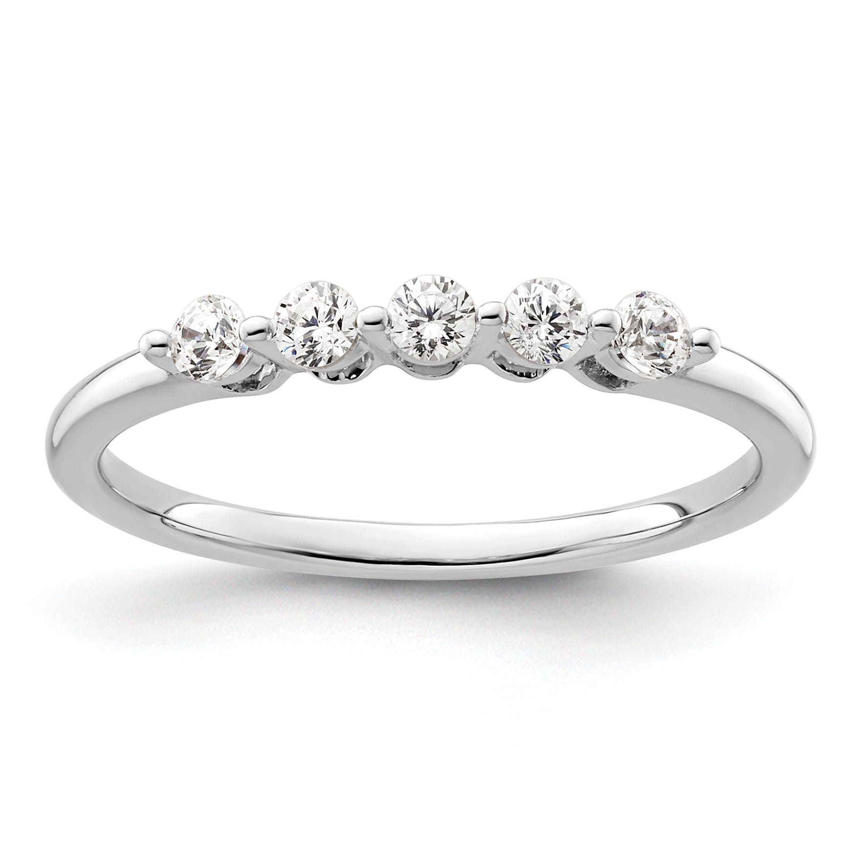 14K White Gold Lab Grown VS/SI+ G+ Dia 5-Stone Band
