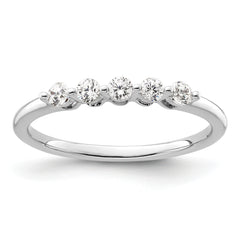 14K White Gold Lab Grown VS/SI+ G+ Dia 5-Stone Band