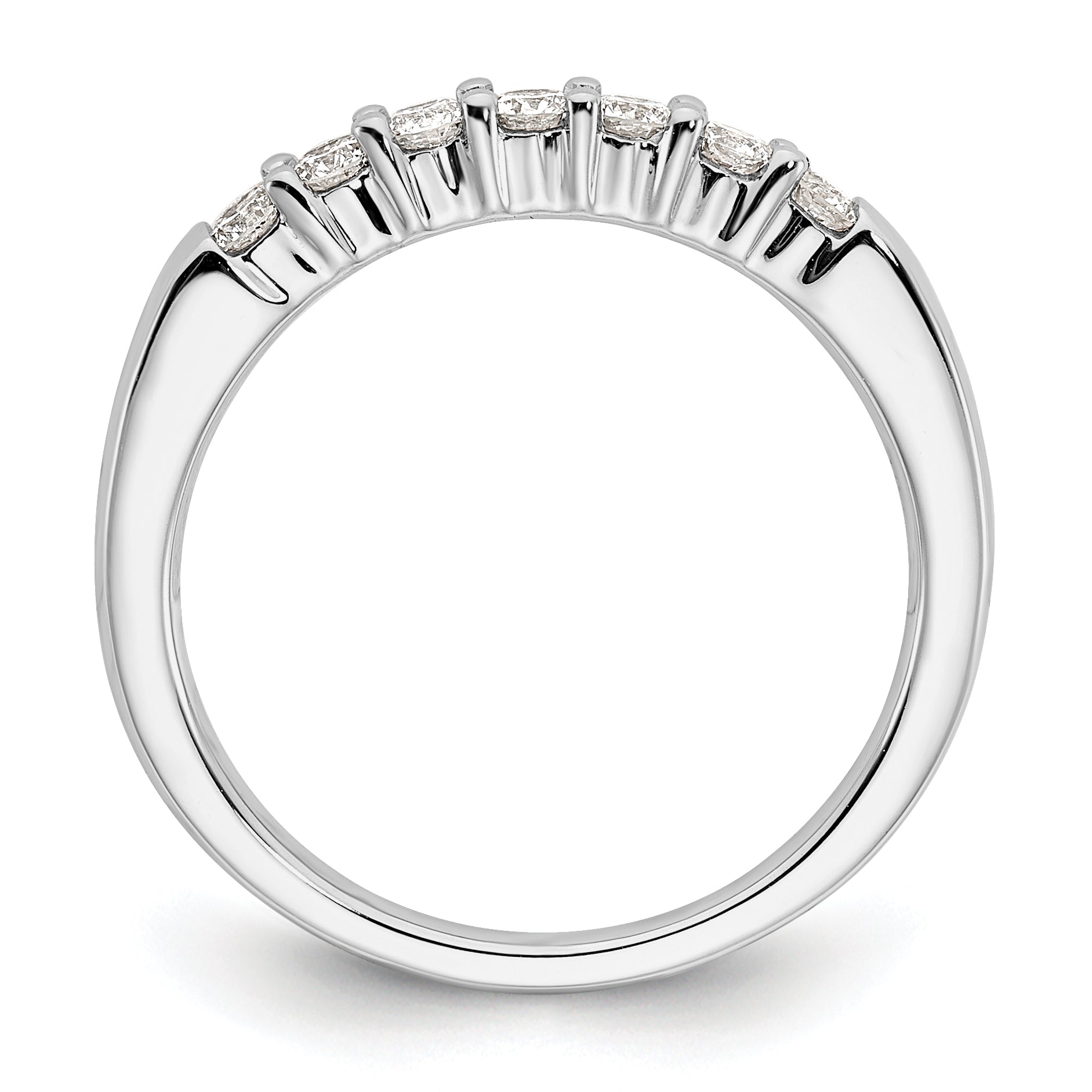 14K White Gold Lab Grown Diamond VS/SI+ G+ 7-Stone Band