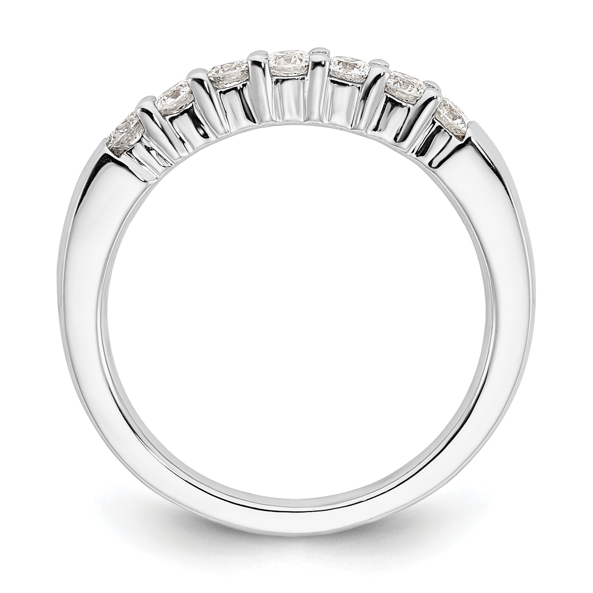 14k White Gold 1/2 carat Lab Grown Diamond VS/SI+ G+ Seven Stone Complete Fashion Band Secondary image