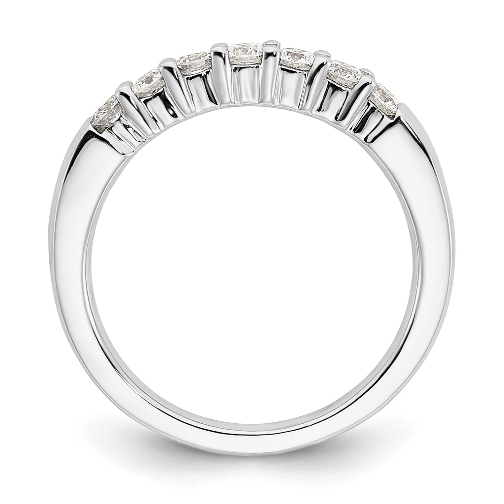 14k White Gold 1/2 carat Lab Grown Diamond VS/SI+ G+ Seven Stone Complete Fashion Band