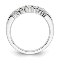 14k White Gold 1/2 carat Lab Grown Diamond VS/SI+ G+ Seven Stone Complete Fashion Band