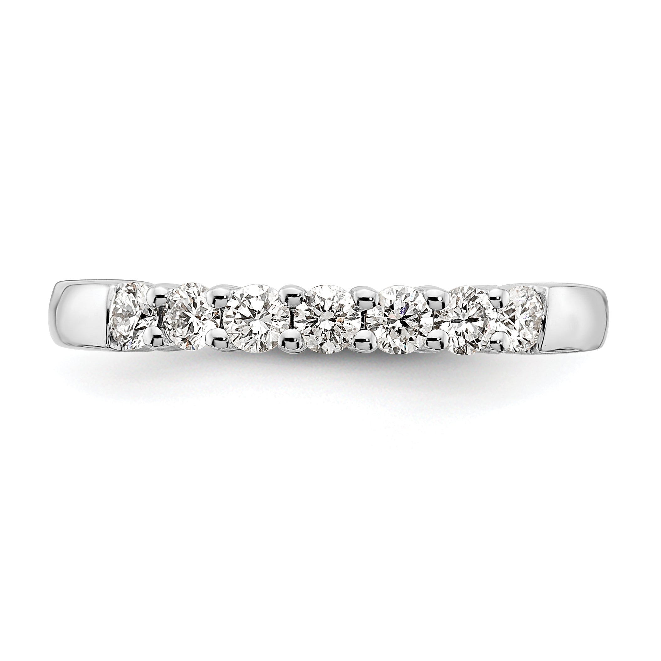 14k White Gold 1/2 carat Lab Grown Diamond VS/SI+ G+ Seven Stone Complete Fashion Band