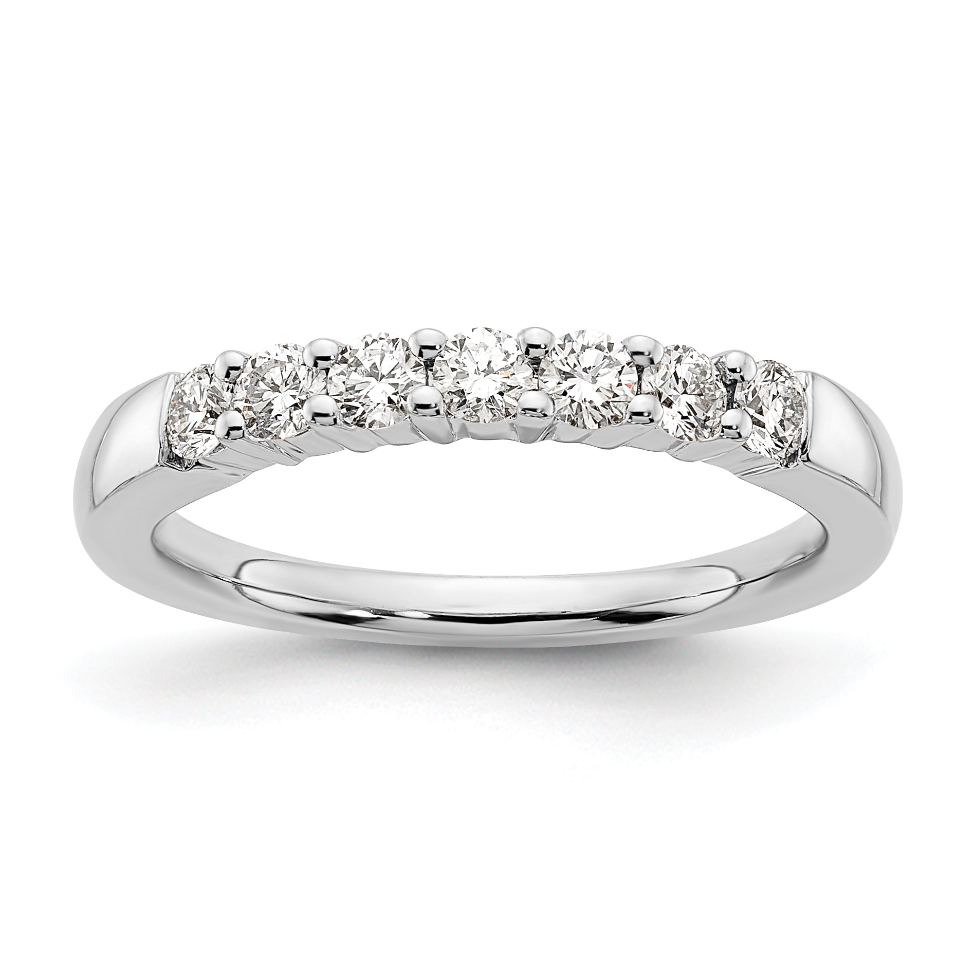 14k White Gold 1/2 carat Lab Grown Diamond VS/SI+ G+ Seven Stone Complete Fashion Band