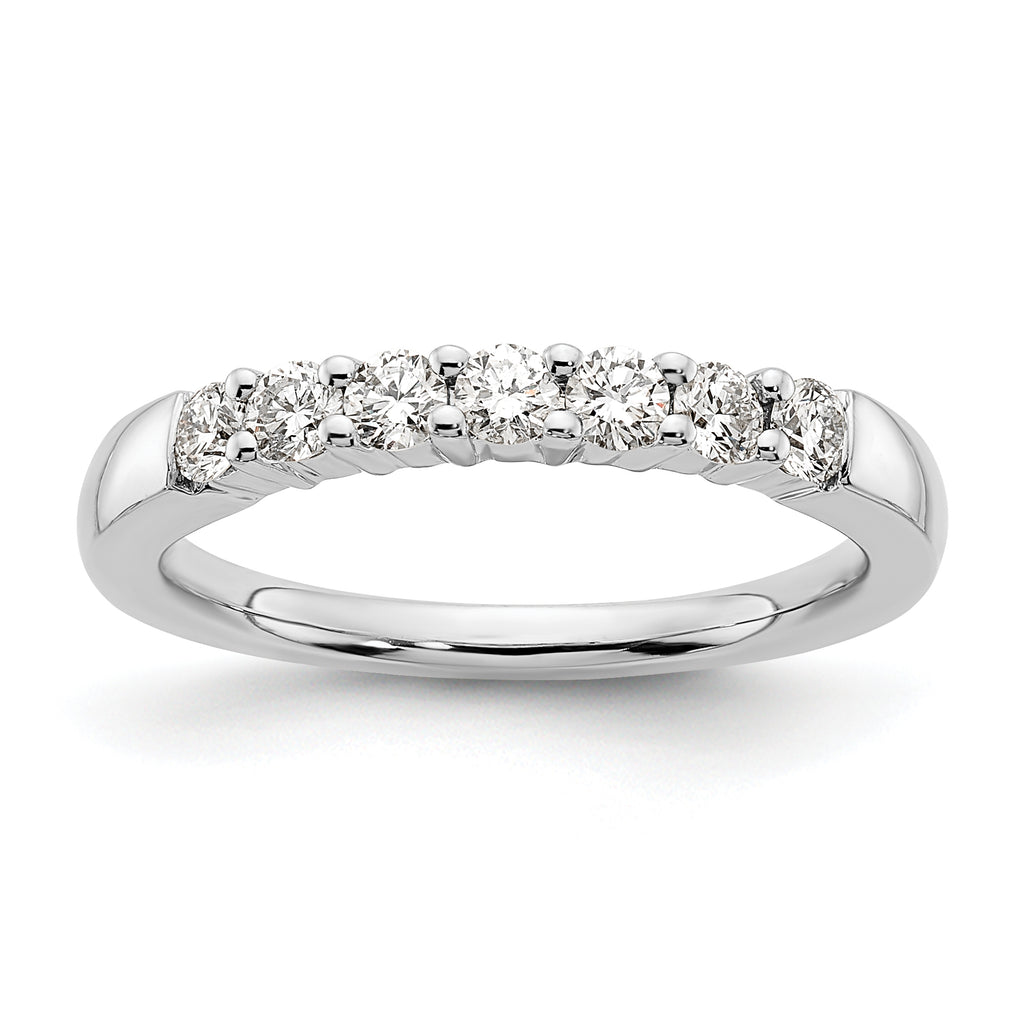 14k White Gold 1/2 carat Lab Grown Diamond VS/SI+ G+ Seven Stone Complete Fashion Band