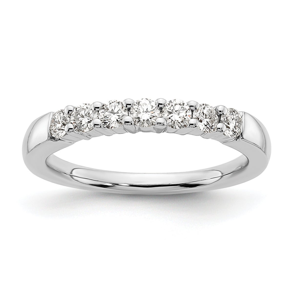 14k White Gold 1/2 carat Lab Grown Diamond VS/SI+ G+ Seven Stone Complete Fashion Band