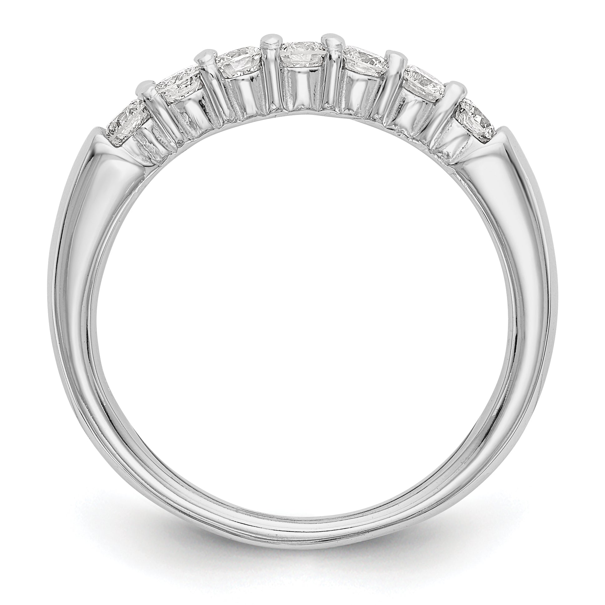 14k White Gold 3/4 carat Lab Grown Diamond VS/SI+ G+ Seven Stone Complete Fashion Band Secondary image