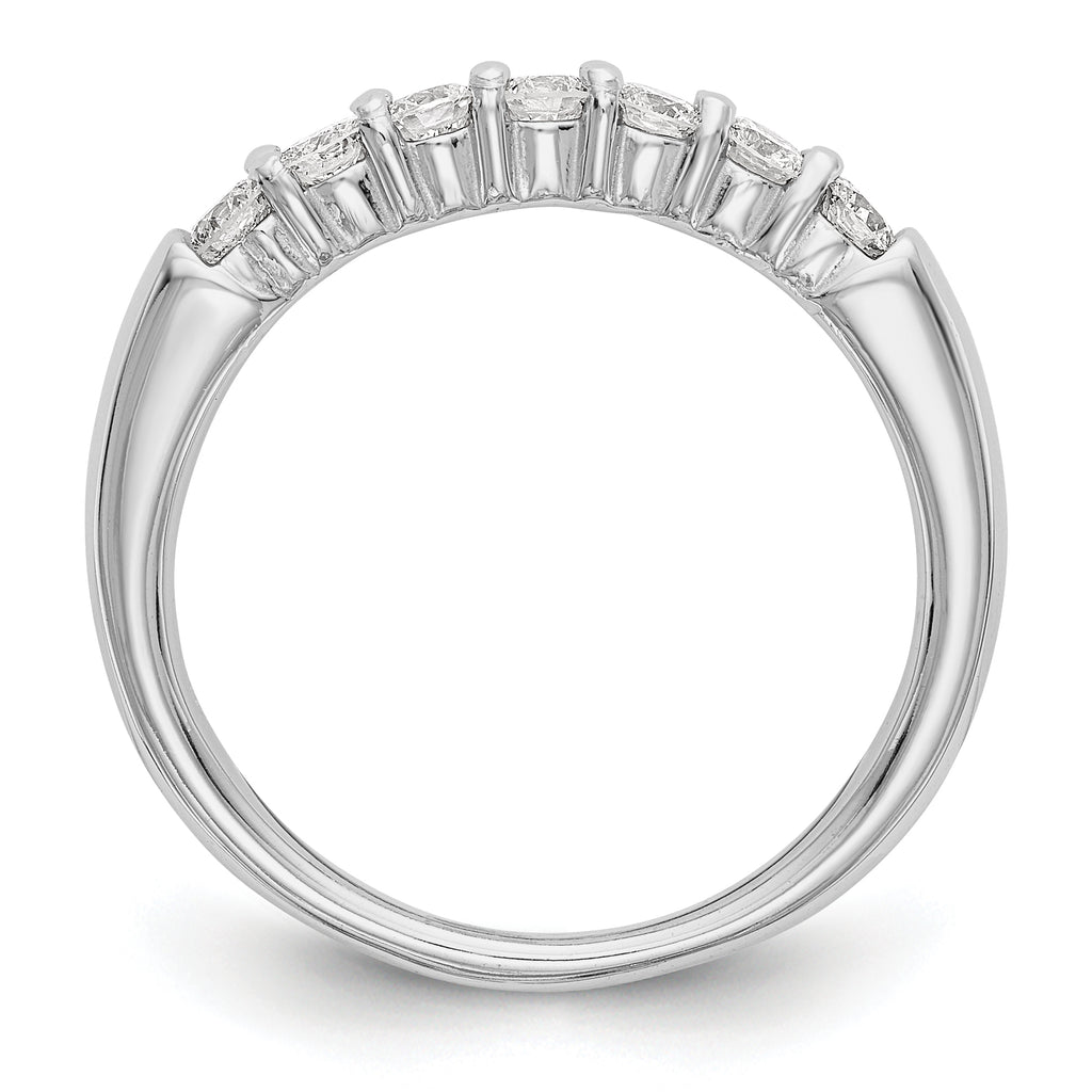 14k White Gold 3/4 carat Lab Grown Diamond VS/SI+ G+ Seven Stone Complete Fashion Band