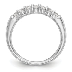 14k White Gold 3/4 carat Lab Grown Diamond VS/SI+ G+ Seven Stone Complete Fashion Band