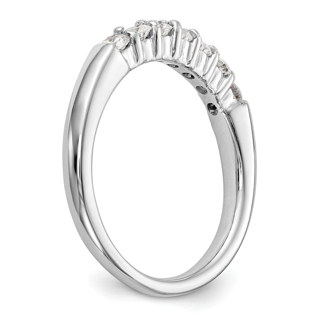 14k White Gold 3/4 carat Lab Grown Diamond VS/SI+ G+ Seven Stone Complete Fashion Band