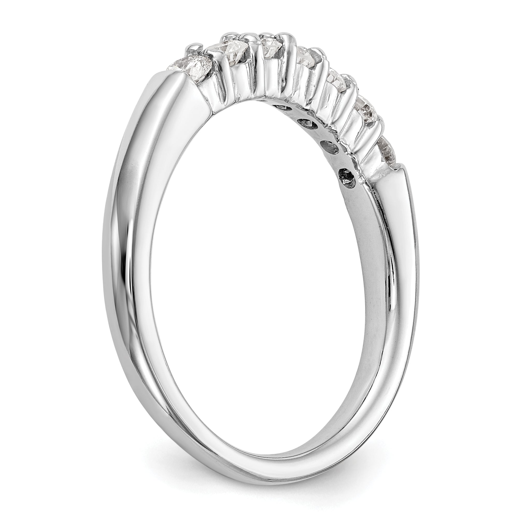 14k White Gold 3/4 carat Lab Grown Diamond VS/SI+ G+ Seven Stone Complete Fashion Band