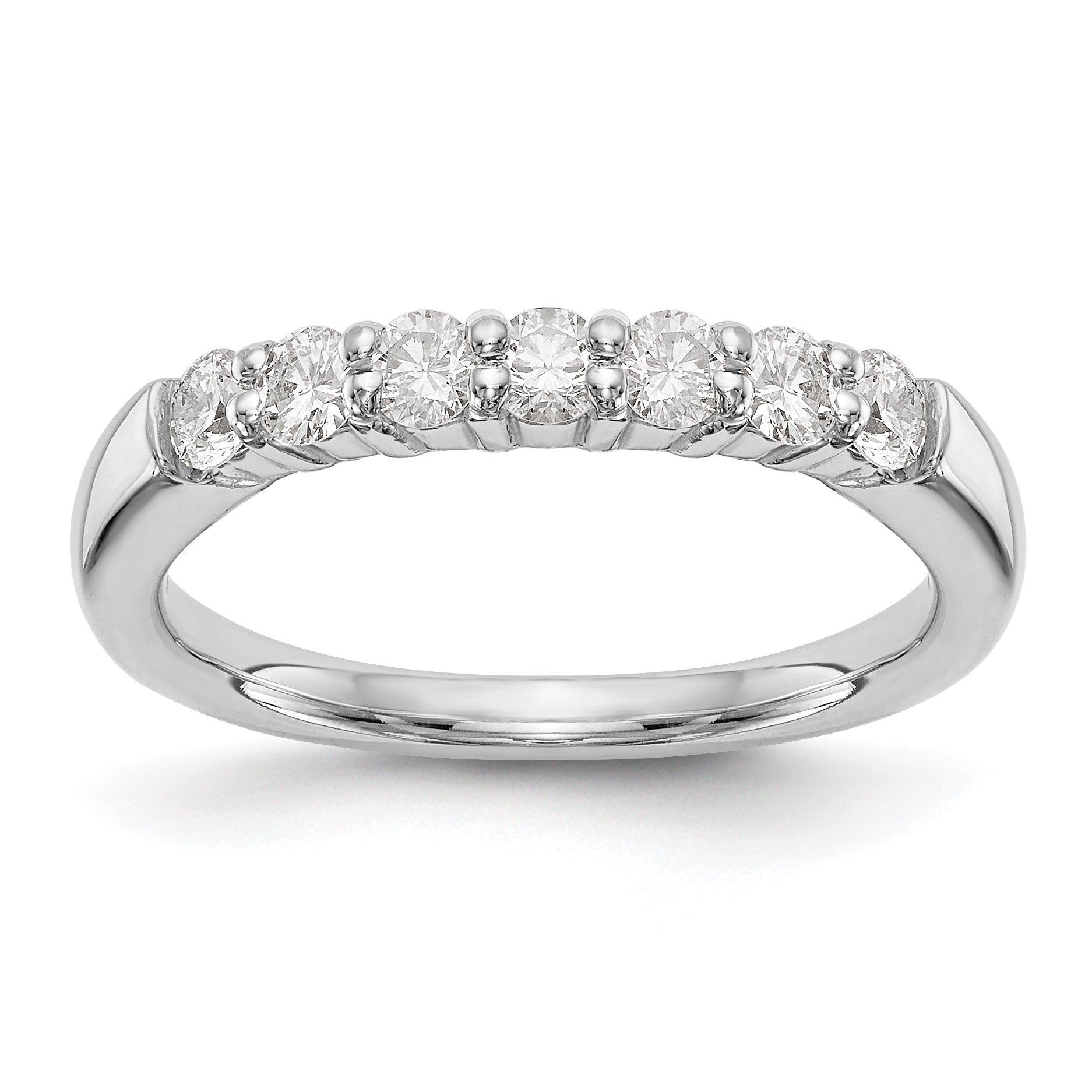 14k White Gold 3/4 carat Lab Grown Diamond VS/SI+ G+ Seven Stone Complete Fashion Band